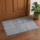 3' X 5' Blue And Gray Geometric Washable Area Rug With UV Protection
