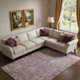 10' X 14' Blush And Ivory Oriental Washable Area Rug With UV Protection