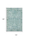 10' X 14' Blue And Ivory Oriental Washable Area Rug With UV Protection