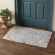 3' X 5' Pale Aqua And Lavender Oriental Washable Area Rug With UV Protection