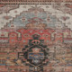 5' X 8' Rust Gray And Beige Oriental Washable Area Rug With UV Protection