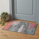 3' X 5' Coral Pink And Gray Abstract Washable Area Rug With UV Protection