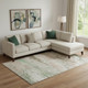 10' X 14' Khaki Beige And Ivory Abstract Washable Area Rug With UV Protection