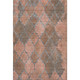 10' X 14' Copper And Gray Damask Washable Area Rug With UV Protection