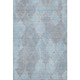 5' X 8' Denim Blue And Beige Damask Washable Area Rug With UV Protection