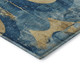 8' Teal And Gold Abstract Washable Round Rug With UV Protection