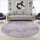 8' Lavender And Purple Abstract Washable Round Rug With UV Protection
