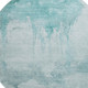 8' Teal And Aqua Abstract Washable Round Rug With UV Protection