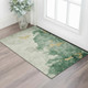 3' X 5' Emerald And Gold Abstract Washable Area Rug With UV Protection