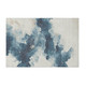 3' X 5' Navy Blue And Ivory Abstract Washable Area Rug With UV Protection