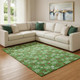 8' X 10' Green Red And Silver Polka Dot Washable Area Rug With UV Protection