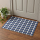 3' X 5' Navy Blue White And Gray Geometric Washable Area Rug With UV Protection
