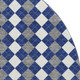 8' Navy Blue White And Gray Geometric Washable Round Rug With UV Protection
