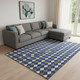 8' X 10' Navy Blue White And Gray Geometric Washable Area Rug With UV Protection