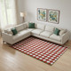 9' X 12' Red Green And White Geometric Washable Area Rug With UV Protection