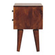 16" Brown Solid Wood Two Drawer Nightstand