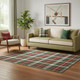 5' X 8' Emerald Red And Green Abstract Geometric Washable Area Rug With UV Protection