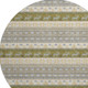8' Gray Ivory And Gold Abstract Geometric Washable Round Rug With UV Protection