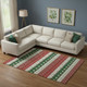 10' X 14' Red Green And Ivory Abstract Geometric Washable Area Rug With UV Protection