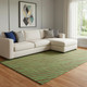 8' X 10' Fern Green And Red Abstract Geometric Washable Area Rug With UV Protection