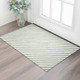 3' X 5' Green And Ivory Abstract Geometric Washable Area Rug With UV Protection