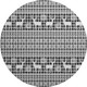 8' Gray Black And Ivory Abstract Geometric Washable Round Rug With UV Protection