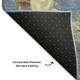 10' X 14' Denim Blue Brown And Beige Polka Dot Washable Area Rug With UV Protection