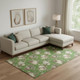 9' X 12' Green Brown And Beige Polka Dot Washable Area Rug With UV Protection