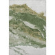 3' X 5' Green And Ivory Abstract Washable Area Rug With UV Protection
