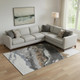10' X 14' Gray And Ivory Abstract Washable Area Rug With UV Protection