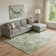 10' X 14' Sage And Beige Abstract Washable Area Rug With UV Protection