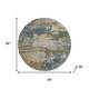 8' Blue And Beige Abstract Washable Round Rug With UV Protection