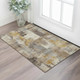 3' X 5' Brown And Beige Abstract Washable Area Rug With UV Protection