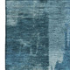 3' X 5' Blue And Denim Blue Abstract Washable Area Rug With UV Protection