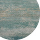 8' Aqua And Beige Abstract Washable Round Rug With UV Protection