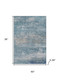 3' X 5' Sky Blue And Gray Abstract Washable Area Rug With UV Protection