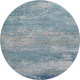 8' Sky Blue And Gray Abstract Washable Round Rug With UV Protection