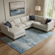 9' X 12' Sky Blue And Gray Abstract Washable Area Rug With UV Protection