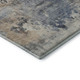 8' Denim Blue And Beige Abstract Washable Round Rug With UV Protection