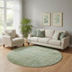8' Green And Sage Abstract Washable Round Rug With UV Protection