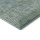 8' Teal And Ivory Abstract Washable Round Rug With UV Protection