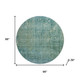 8' Teal And Blue Abstract Washable Round Rug With UV Protection