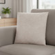 18" X 18" Taupe Velvet Polyester Feather Zippered Pillow