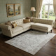 10' X 14' Taupe And Ivory Patchwork Washable Area Rug With UV Protection