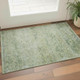 3' X 5' Sage And Olive Green Abstract Washable Area Rug With UV Protection