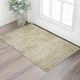 3' X 5' Gold And Beige Abstract Washable Area Rug With UV Protection