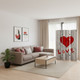 72" Brown Canvas Folding Three Panel Screen Room Divider