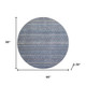 8' Blue And Beige Striped Washable Round Rug With UV Protection