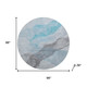 8' Teal And Gray Abstract Washable Round Rug With UV Protection