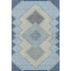 10' X 14' Denim Blue And Gray Geometric Washable Area Rug With UV Protection